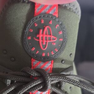 Nike Kids Huarache Olive and Red Sneakers